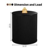 Fluted Round End Tables | Black | ZZ-BLK-W62202H40-MT | New in Box 3