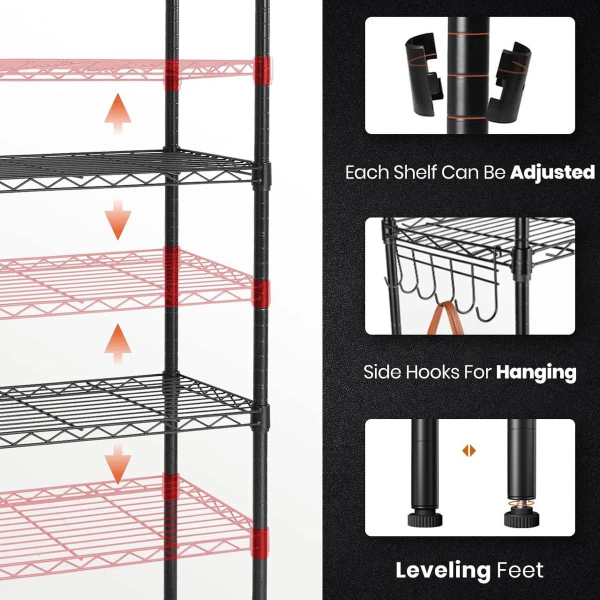 Augustine 6-Shelf Adjustable Storage Shelving Unit | Black | New in Box 6
