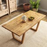 Extendable Solid Wood Dining Table – Brown | Farmhouse Style 1