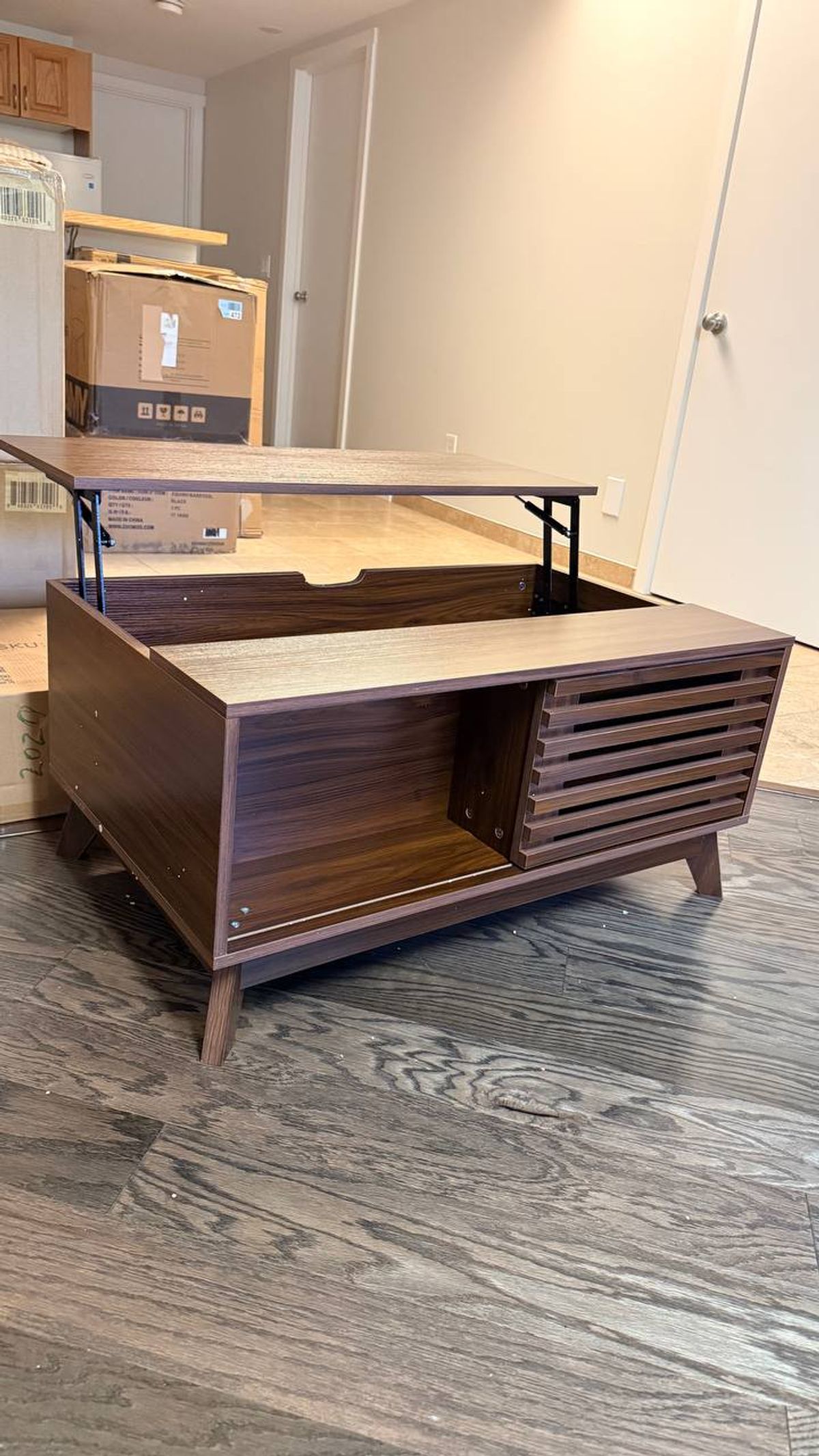 Lift Top Coffee Table with Storage – Walnut 9