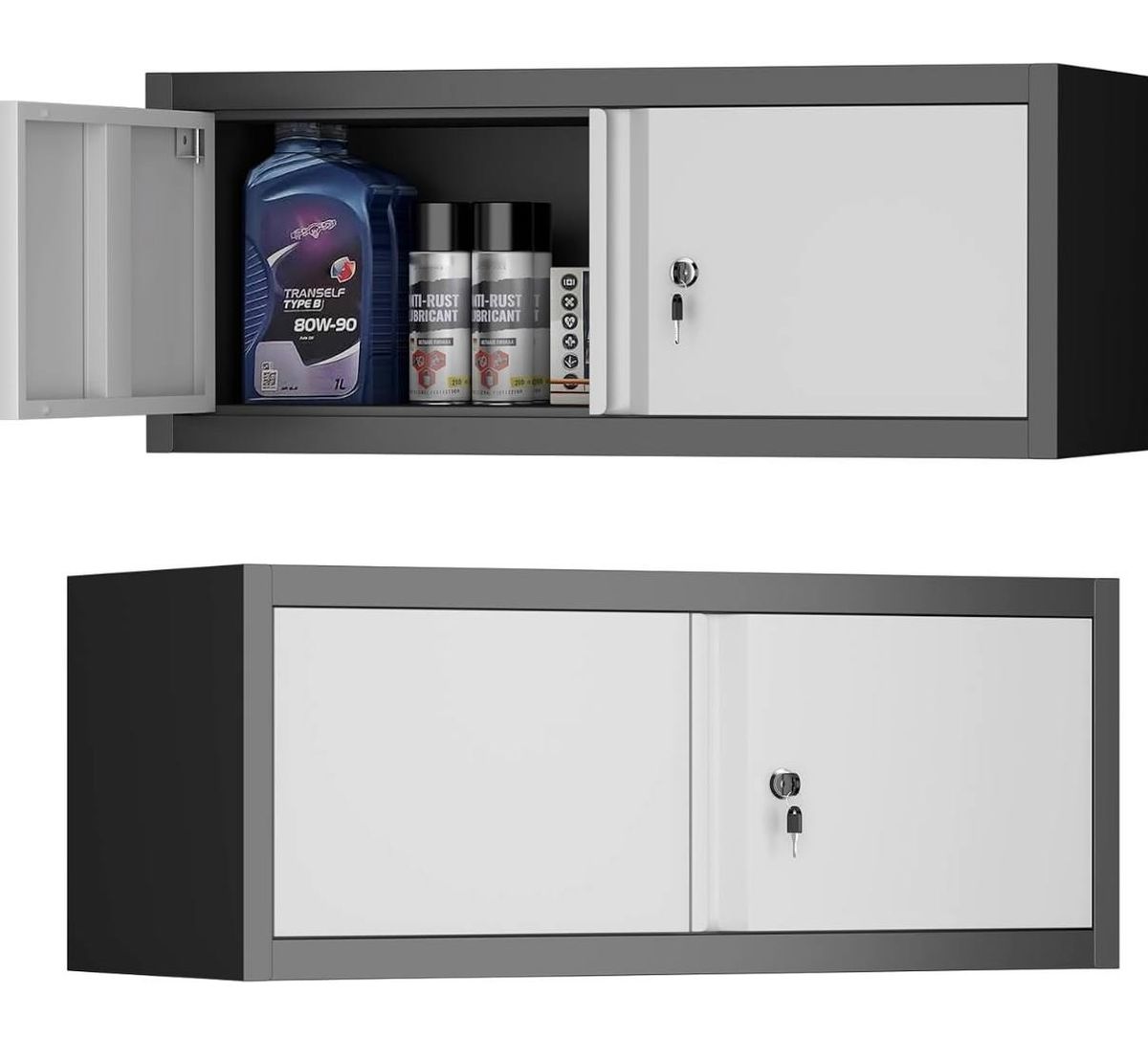 Metal Wall-Mounted Garage Storage Cabinet – Gray 2