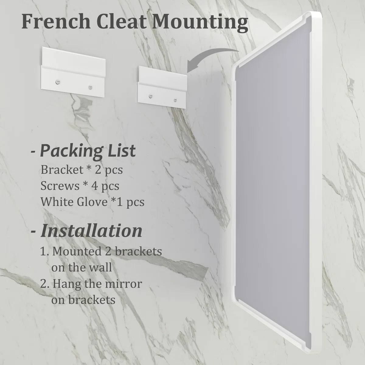 Aevar 40” × 32” Framed Wall Mirror – White 4