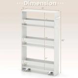 4-Tier Slim Rolling Storage Cart — White | NEW IN BOX 5