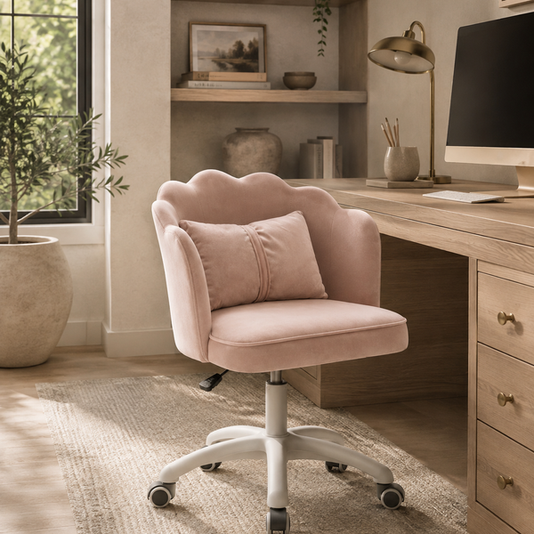Porthos Home Taio Scalloped Velvet Office Chair – Brand New in Box