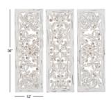 Wooden Handmade Intricately Carved Floral Wall Decor – Set of 3 | Brand New 6