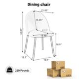 Modern Boucle Dining Chairs – Set of 2 | White Upholstered Chairs with Black Metal Legs | Brand New 6