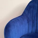 Porthos Home Oana Velvet Swivel Dining | Office Chair – Blue 4