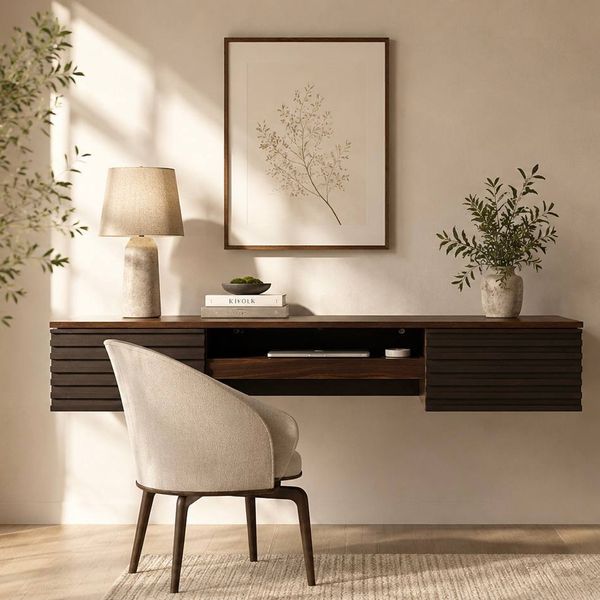 Moustache Brown Wall-Mounted Computer Desk