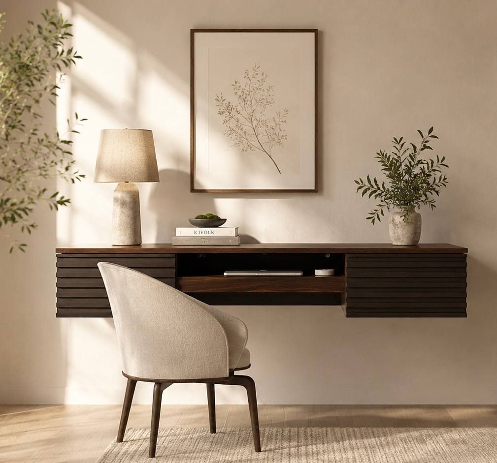 Moustache Brown Wall-Mounted Computer Desk 1