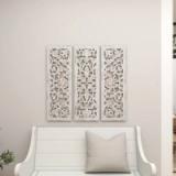 Wooden Handmade Intricately Carved Floral Wall Decor – Set of 3 | Brand New 1