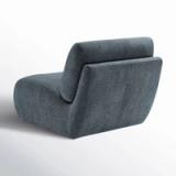 Designer Bouclé Swivel Chair | Steel Blue | Nita 33” | New in Box 5