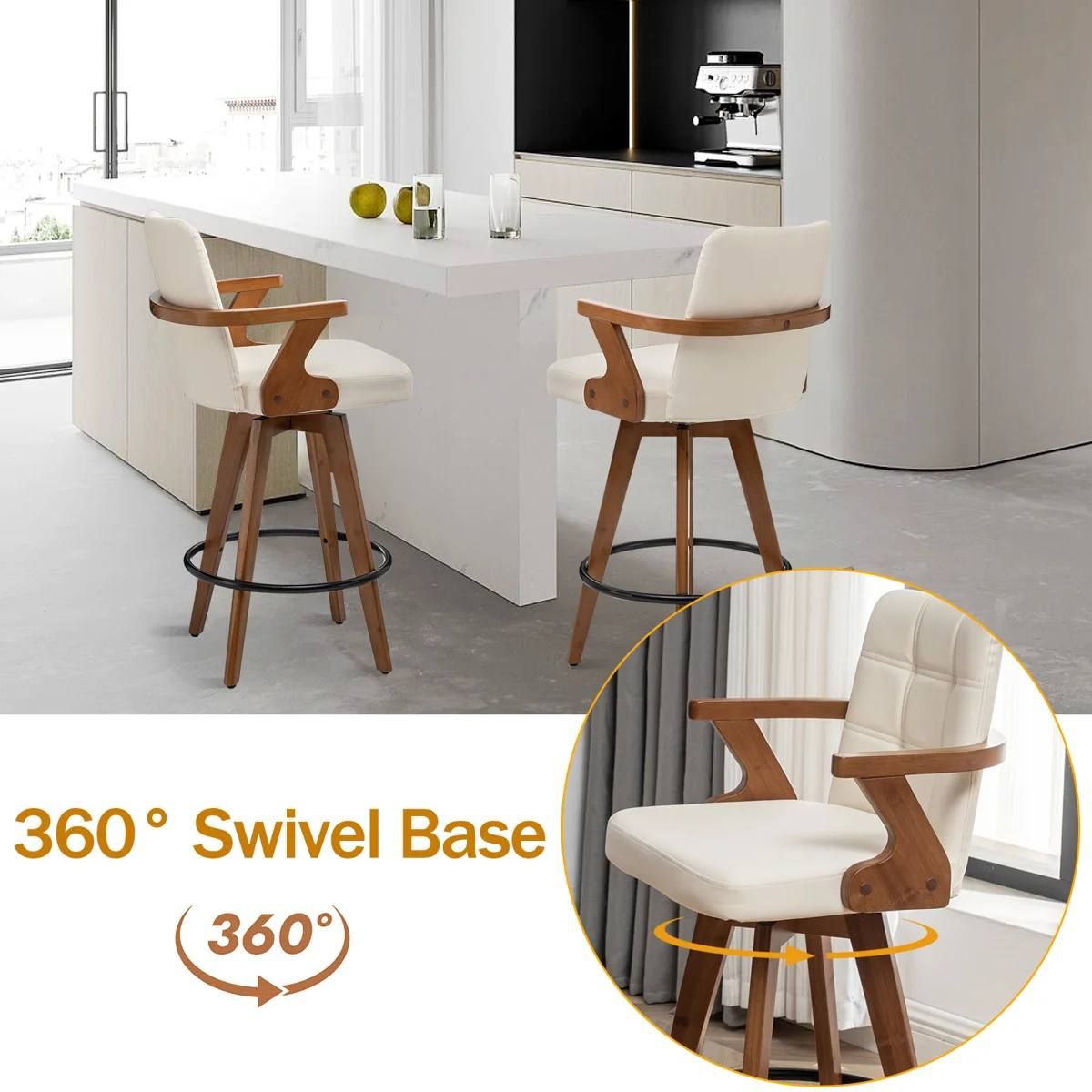 Lorant Swivel Counter Stools – Set of 2 | Beige | Brand New in Box 6