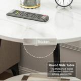 Modern Round Side Table – Marble Finish | 2-Tier Storage | Brand New in Box 2