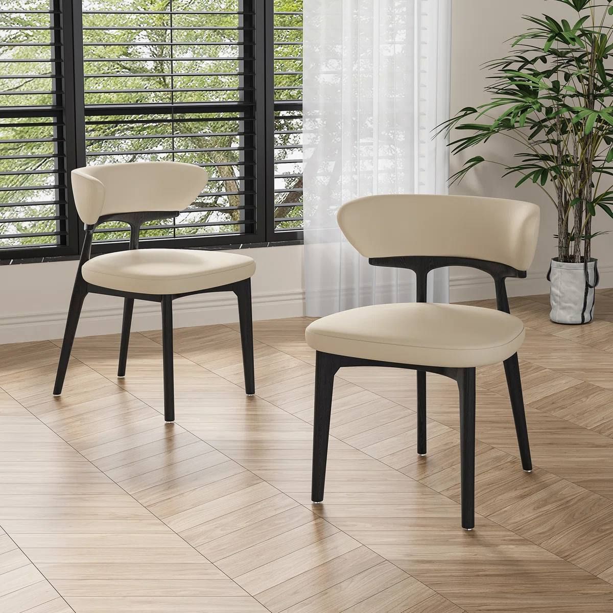 Modern Fully Assembled Dining Chairs Set of 2 1