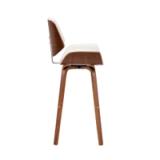 Porthos Home Oma Bar Stool – PU Leather, Walnut Wood Legs 4