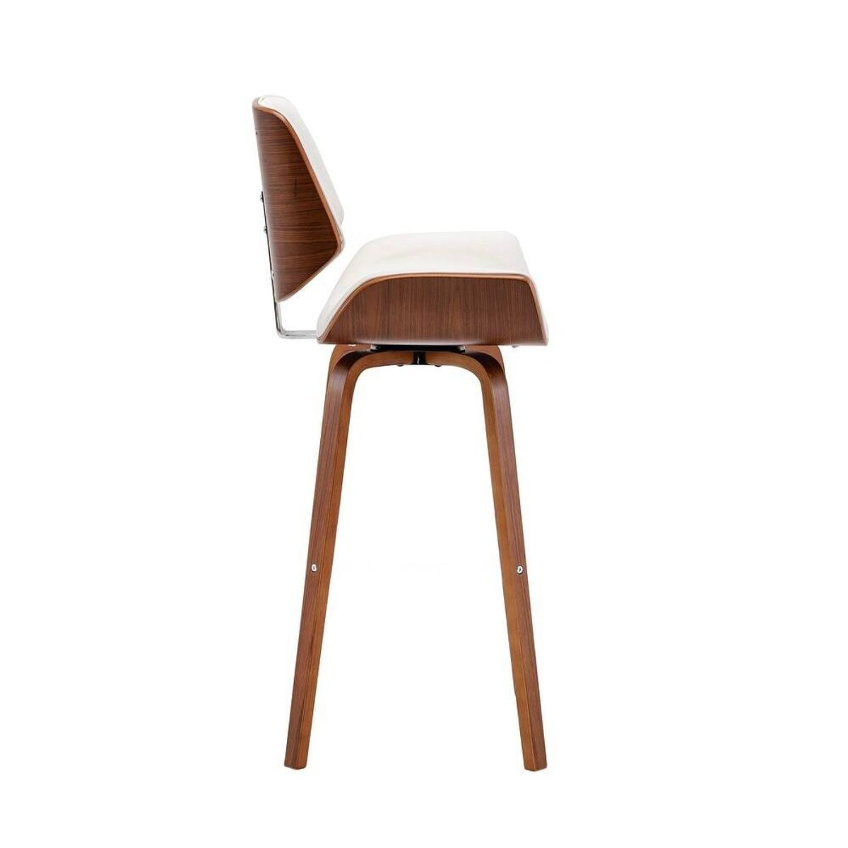 Porthos Home Oma Bar Stool – PU Leather, Walnut Wood Legs 4
