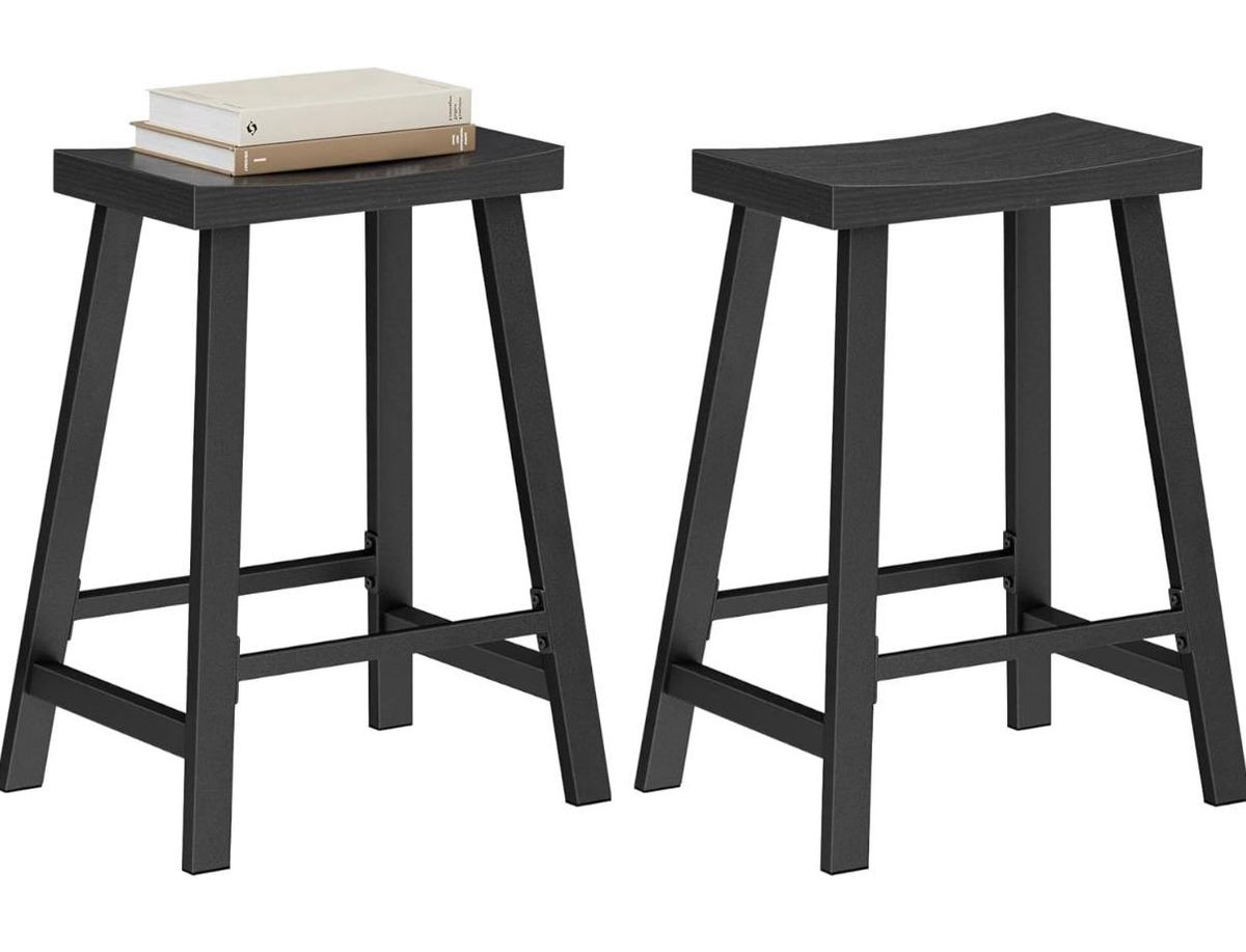 VASAGLE Bar Stools Set of 2 ULBC074B56 – Industrial Bar Chairs with Footrest NEW 6