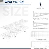 FLEXIMOUNTS WR26 2’x6’ Wall Shelf 2-Pack – WHITE & BLACK | NEW IN BOX | Heavy Duty Garage Storage 5