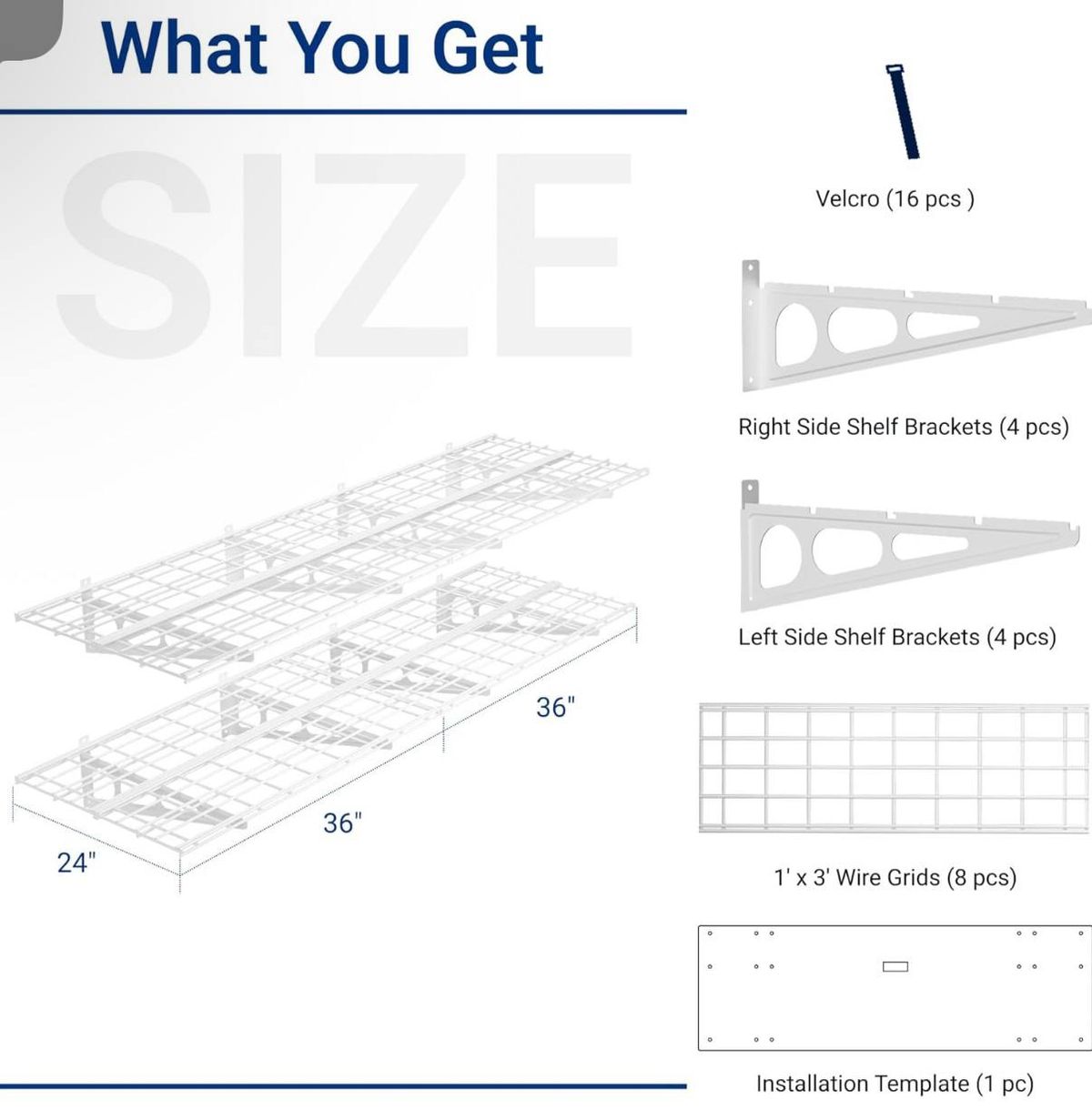 FLEXIMOUNTS WR26 2’x6’ Wall Shelf 2-Pack – WHITE & BLACK | NEW IN BOX | Heavy Duty Garage Storage 5
