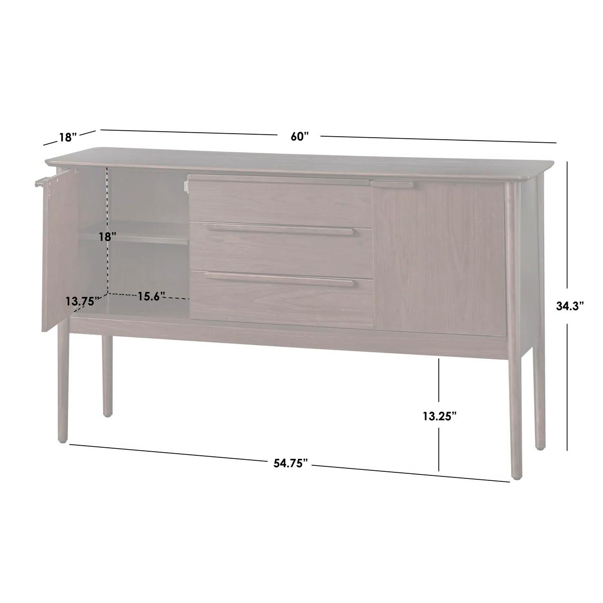 60" Roman Buffet Cabinet – Olive Green (75700OLG) New 3