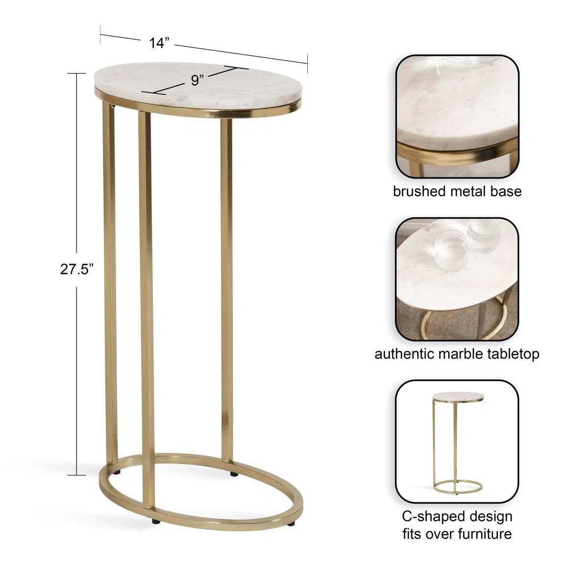 Vib Modern Gold End Table – Brand New in Box  6