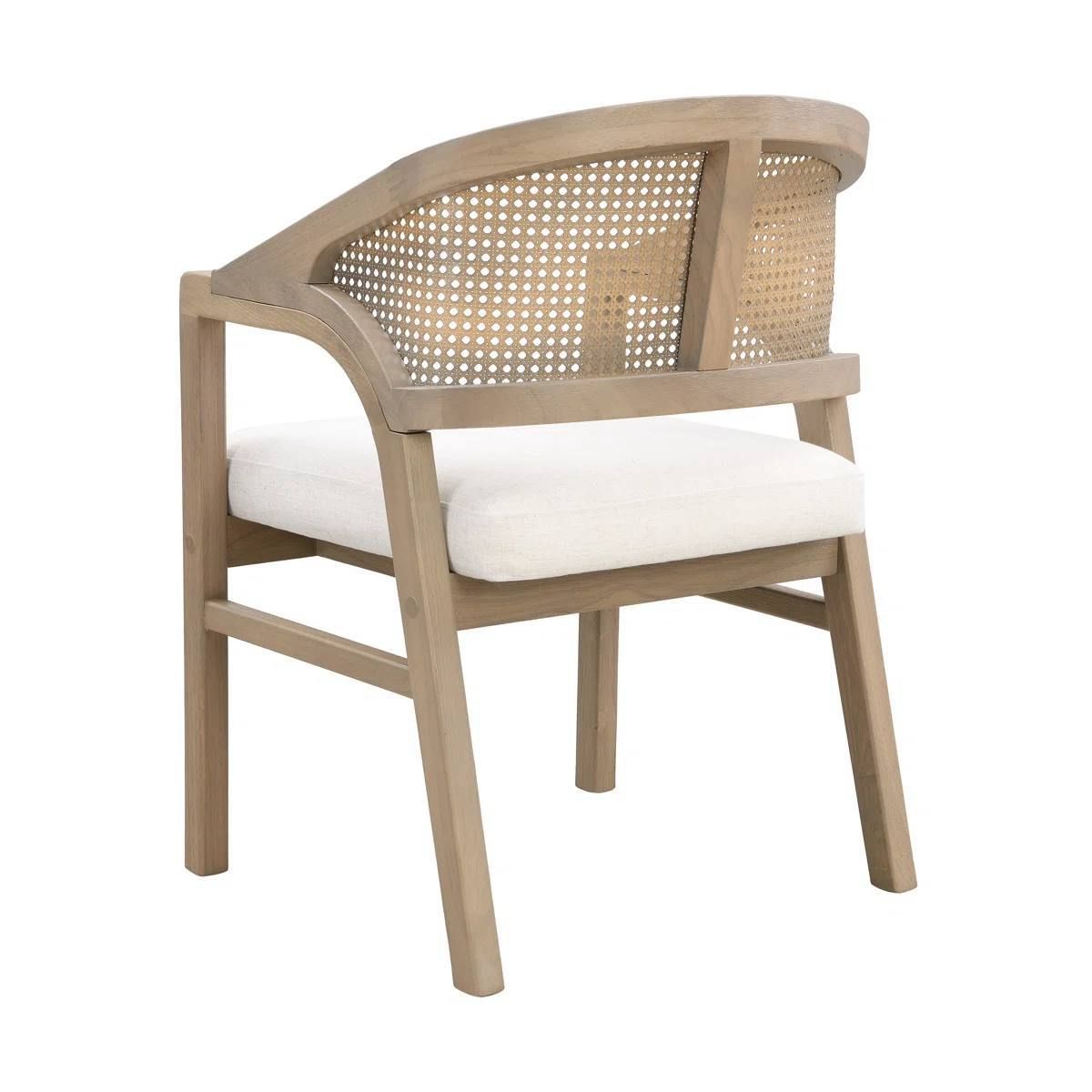 Stanley Wooden Dining Chairs Set of 2 | Cane Back | Upholstered Seat | Light Ash | Assembled 8