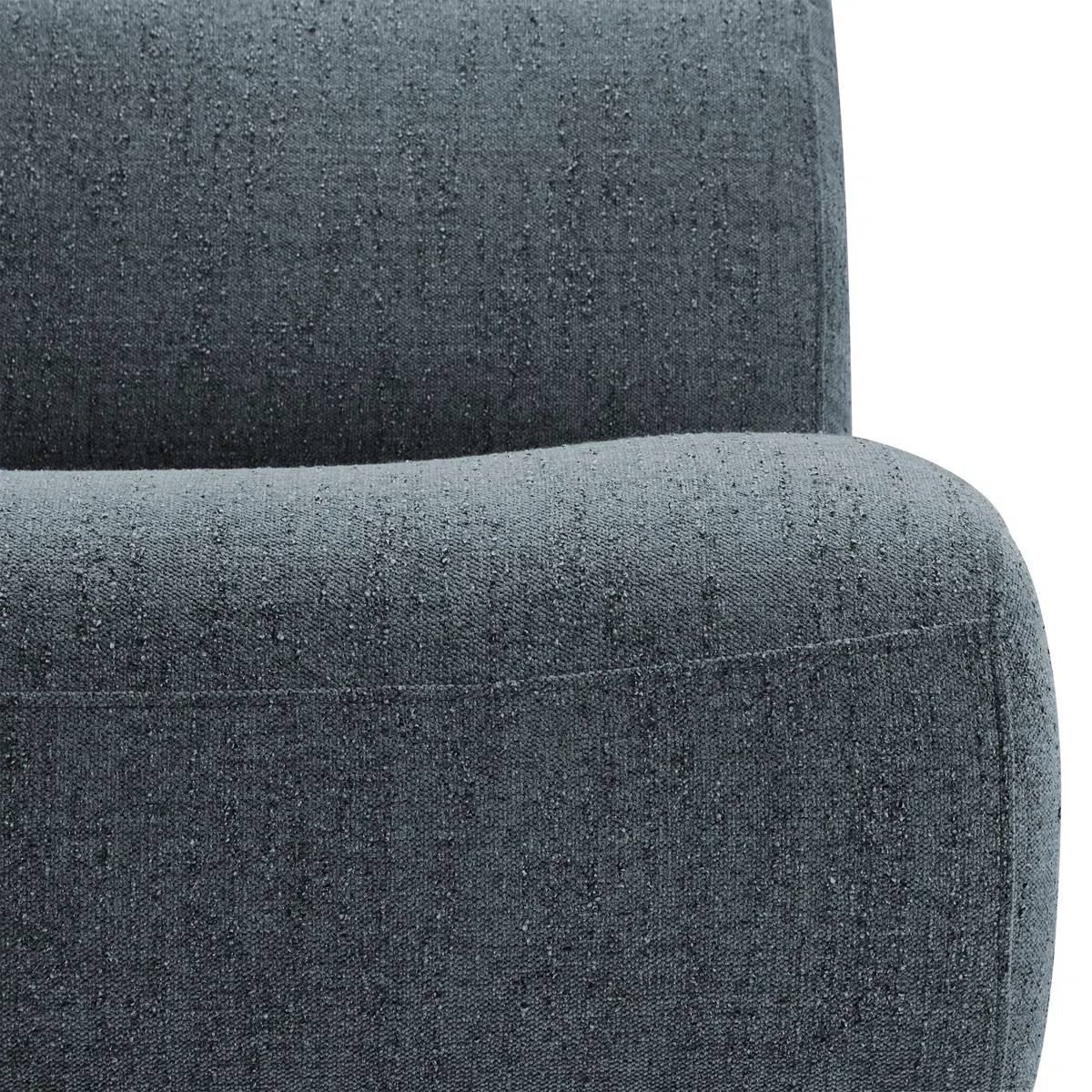 Designer Bouclé Swivel Chair | Steel Blue | Nita 33” | New in Box 4