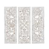 Wooden Handmade Intricately Carved Floral Wall Decor – Set of 3 | Brand New 4