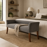 Porthos Home Nevis Upholstered Bench | Grey | QY063A GRY | Brand New 1