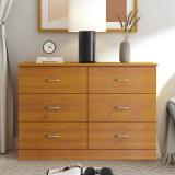 Allyannah 47” 6-Drawer Double Dresser – Amber Walnut | Brand New in Box 1