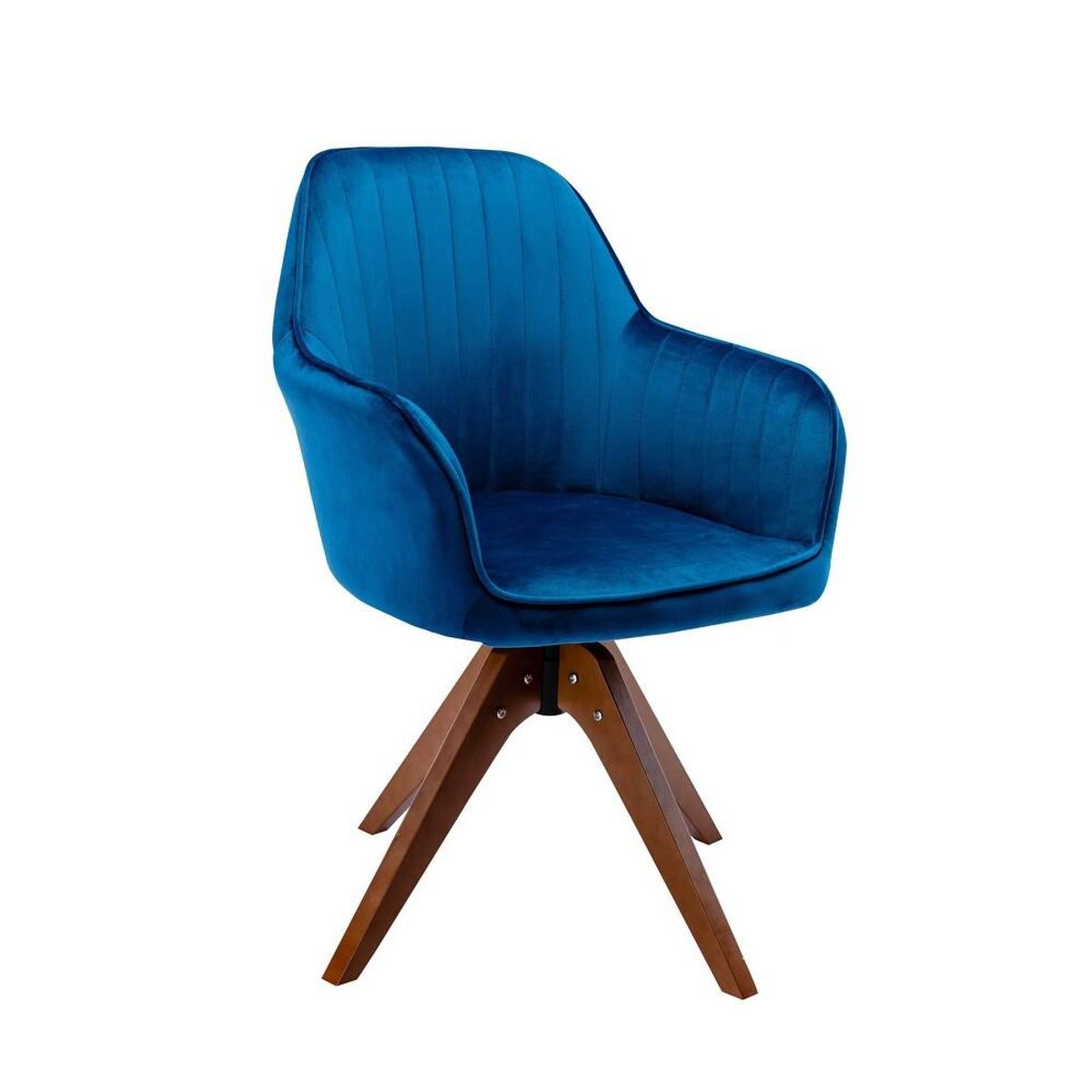 Porthos Home Oana Velvet Swivel Dining | Office Chair – Blue 6