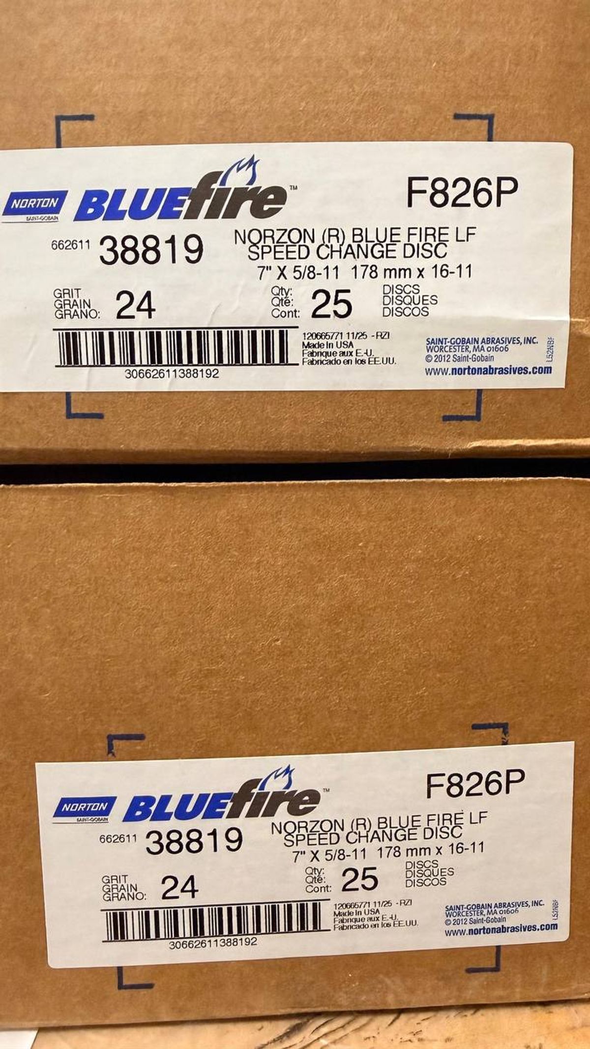 Norton BlueFire F826P 7” Grinding Discs – PRO Quality | NEW (Box of 25) 4
