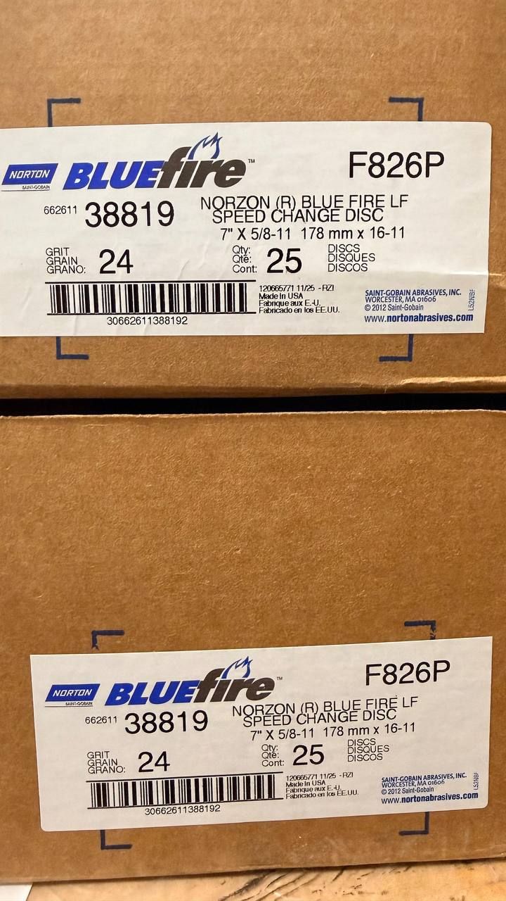 Norton BlueFire F826P 7” Grinding Discs – PRO Quality | NEW (Box of 25) 4