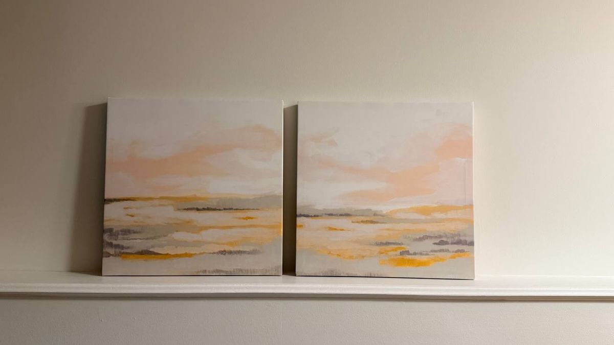 Sunrise Sky Abstraction Wrapped Canvas by June Erica Vess – Set of 2 3
