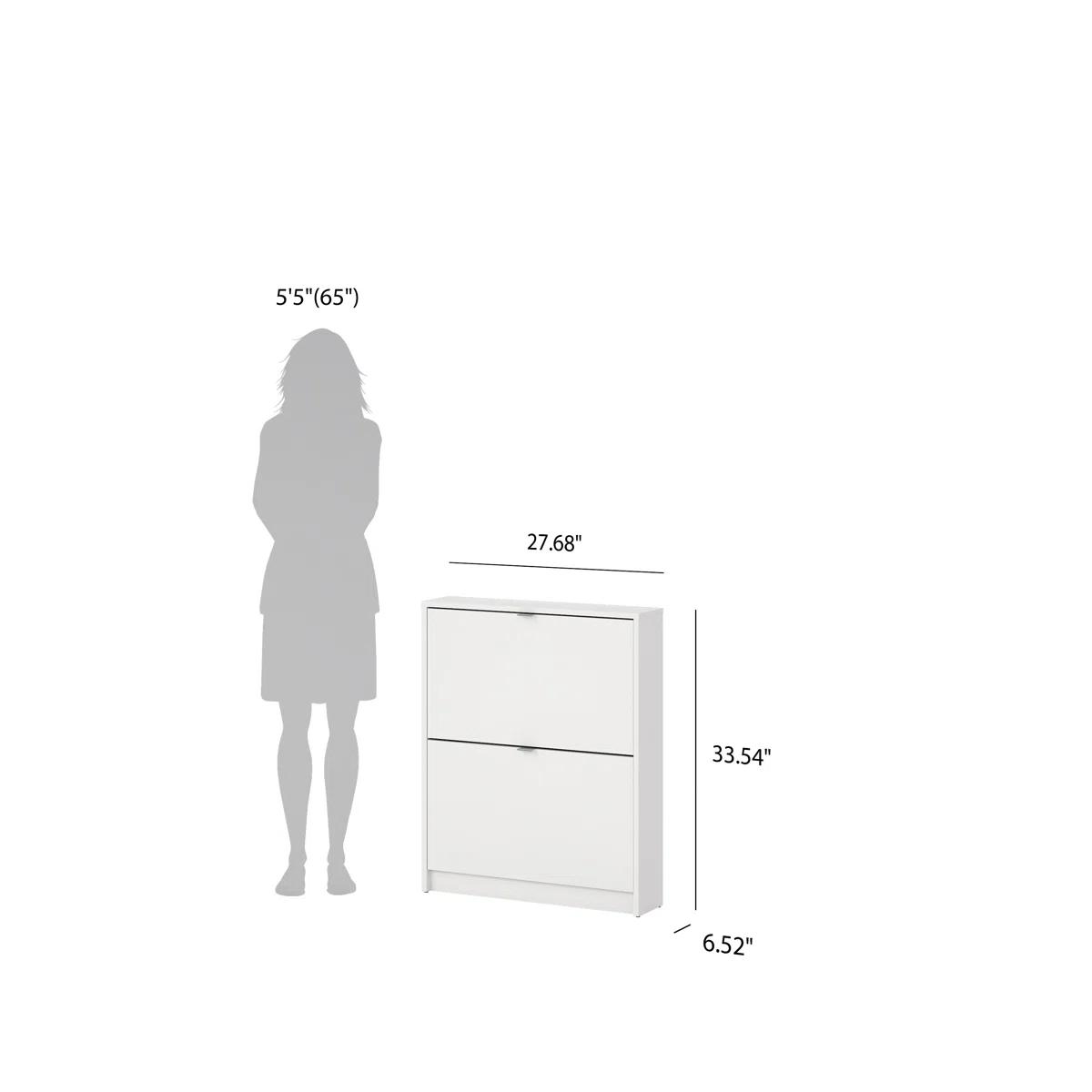 Aula 6-Pair Shoe Storage Cabinet – White 4