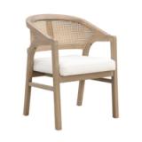 Stanley Wooden Dining Chairs Set of 2 | Cane Back | Upholstered Seat | Light Ash | Assembled 5