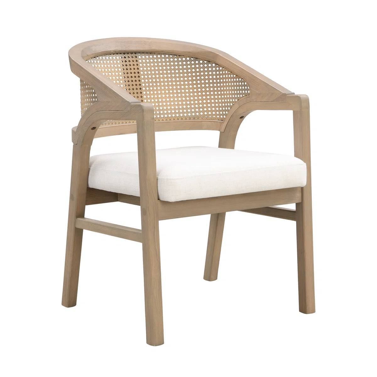 Stanley Wooden Dining Chairs Set of 2 | Cane Back | Upholstered Seat | Light Ash | Assembled 5