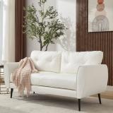 Corvo 61” Faux Leather Loveseat – White (UPH-LVST-BZSFX193WH-2) 2
