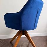 Porthos Home Oana Velvet Swivel Dining | Office Chair – Blue 3