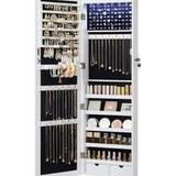 SONGMICS LED Mirror Jewelry Cabinet 47.2” – Lockable Wall/Door Mounted (UJJC93W) | New in Box 1