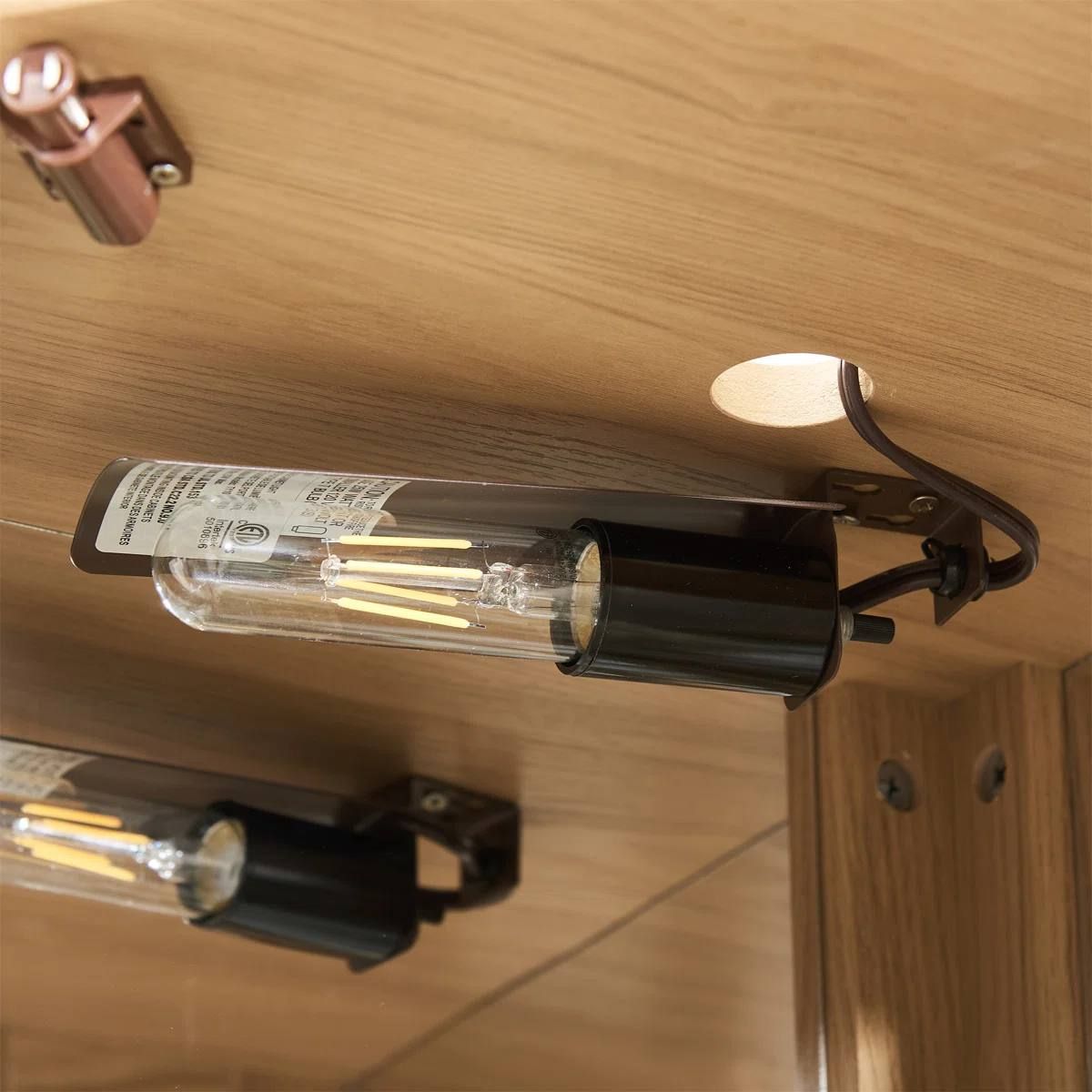 Therris Corner Lighted Curio Cabinet | Oak | Assembled 6