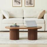 39.38” W Oval Coffee Table – Walnut | Modern Wood Look | Brand New 3