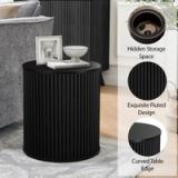 Fluted Round End Tables | Black | ZZ-BLK-W62202H40-MT | New in Box 2