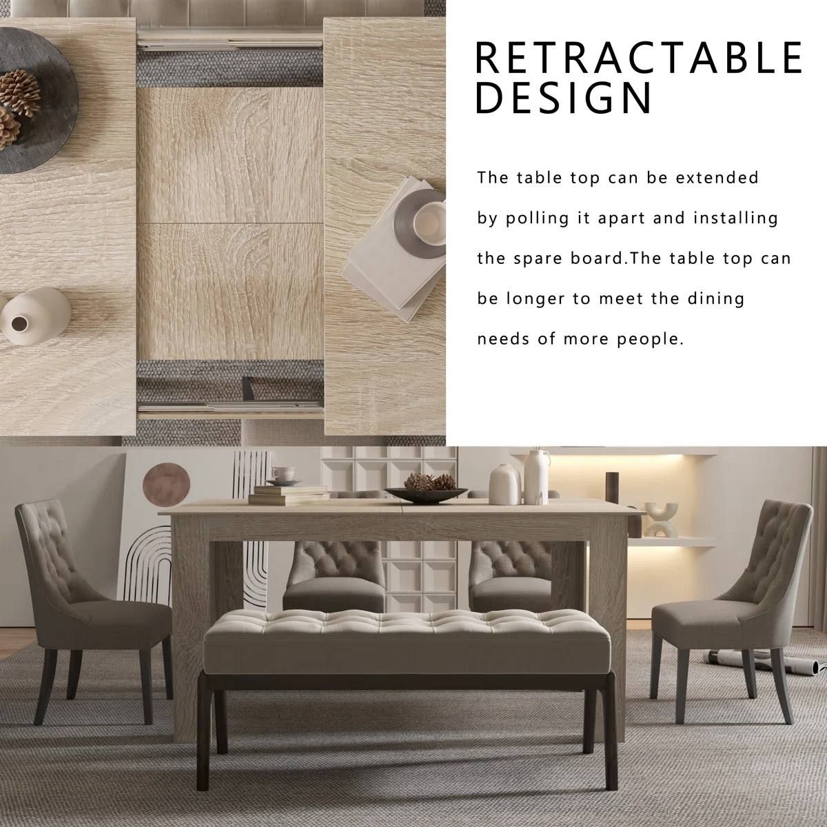 Gimora Extendable Dining Table – Light Wood (HKDM012OA) 6