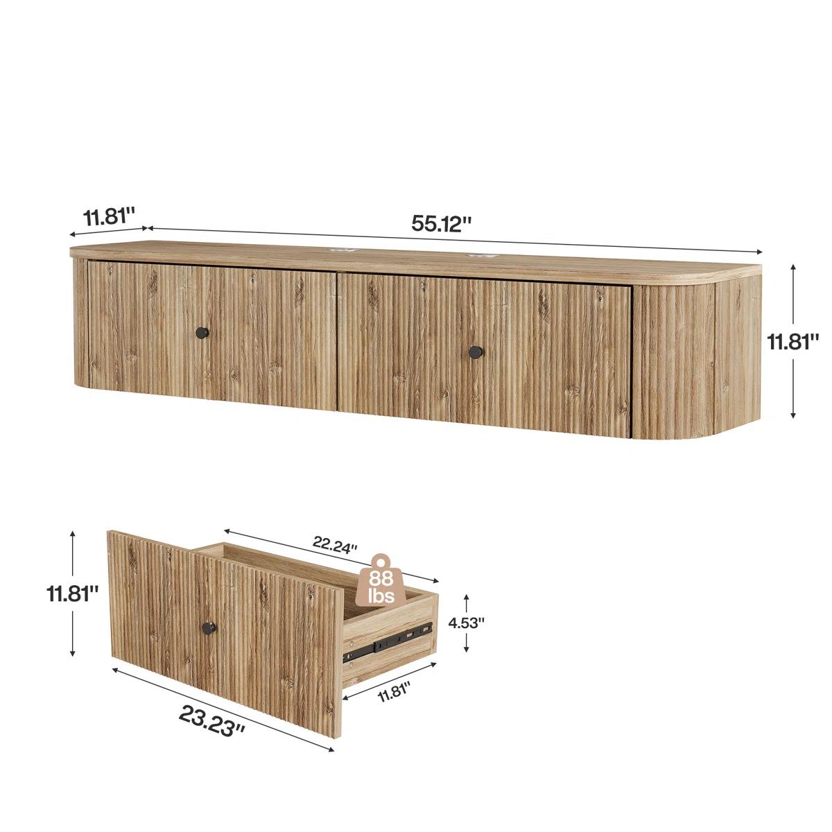 55” Floating TV Stand – Wall Mounted TV Console 6