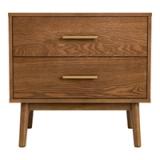 Nevio 2-Drawer Nightstand – Walnut | NEW 2