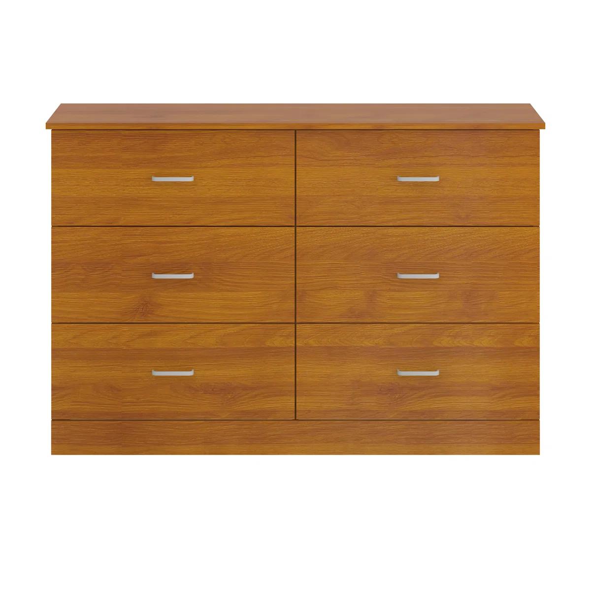 Allyannah 47” 6-Drawer Double Dresser – Amber Walnut | Brand New in Box 4
