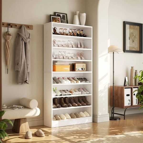 9-Tier Shoe Storage Cabinet – White