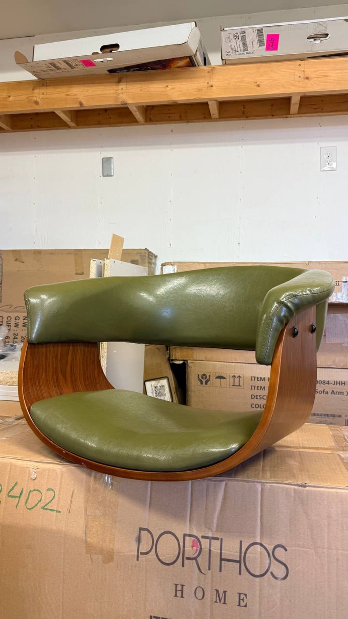Porthos Home Zelda Dining Chair | Green Faux Leather | SKC038A GRN | Brand New 6