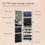 SONGMICS LED Mirror Jewelry Cabinet 47.2” – Lockable Wall/Door Mounted (UJJC93W) | New in Box 4